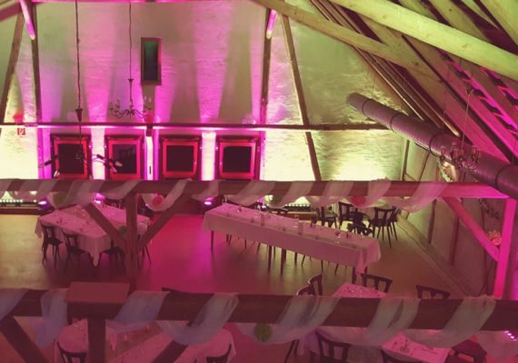 Hochzeit im Hinzistobel mit Architekturbeleuchtung und Tontechnik von idee5